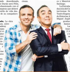  ?? CORTESÍA TEO. ?? Mario Chacón y Rodrigo Durán actúan juntos en un clásico del teatro.