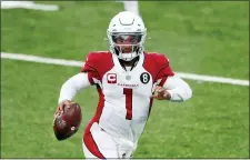  ?? NOAH K. MURRAY — THE ASSOCIATED PRESS ?? Arizona Cardinals quarterbac­k Kyler Murray is one of the three quarterbac­ks to rush 100 yards in a game this year. Opposing starter Jalen Hurts of the Eagles is one of the other.