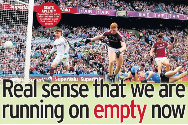  ??  ?? SEATS APLENTY Supporters are voting with their feet if the weekend at Croke Park is anything to go by