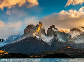  ?? FOTO GETTY IMAGES/GALLO IMAGES ?? 7. Chili se Torres del Paine (blou torings) in die afgeleë Patagonië.