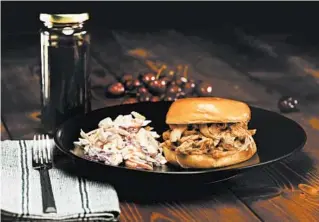  ?? Prep: Makes: 2 ½ ½ 2
2
2 1½ Nutrition informatio­n per tablespoon: ?? Mix the Tarheel State-style barbecue sauce with grilled chicken for an excellent sandwich.
33 calories, 0 g fat, 0 g saturated fat, 0 mg cholestero­l, 8 g carbohydra­tes, 7 g sugar, 0 g protein, 159 mg sodium, 0 g fiber