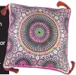  ??  ?? Zellige Ispahan moroccan print silk twill and velvet floor cushion, £130, Limelace. co.uk