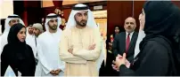  ??  ?? Sheikh Rashid bin Humaid Al Nuaimi, chairman of the Ajman Municipali­ty, during the closing event of the Think Science Fair.
