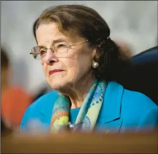  ?? ?? Sen. Dianne Feinstein, who turned 90 in June, at July hearing. “Minor fall” was latest in series of health issues for the longtime lawmaker. She previously said she wouldn’t seek reelection.