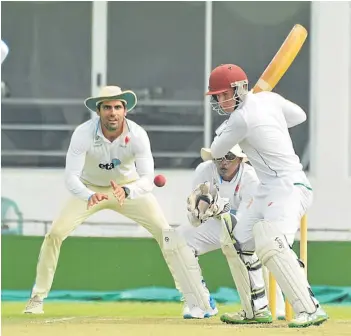  ?? Picture: RANDELL ROSKRUGE ?? POISED TO STRIKE: Border batsman Joshua Dodd attempts a square cut against a rampant Northerns bowling attack during the three-day match at Buffalo Park.