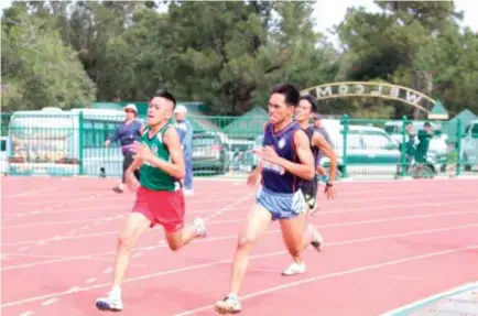  ?? Photo by Jean Ananayo ?? THE CHASE. Generalao Bong of UC records 10:19’’85 beating opponents in the Steeple Chase event of the 30th Baguio-Benguet Educationa­l Athletic League.