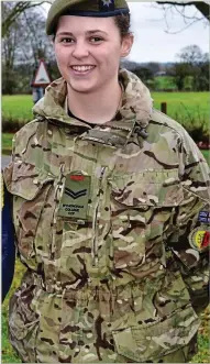  ??  ?? Confidence boost: Cadet Catherine Heasman