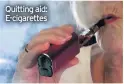  ??  ?? Quitting aid: E-cigarettes