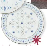  ??  ?? Use these wintry side plates to bring seasonal flair to a plain white table setting.