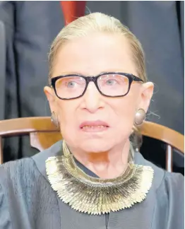  ?? AP ?? Supreme Court Justice Ruth Bader Ginsburg died Friday of metastatic pancreatic cancer at age 87.