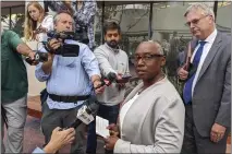  ?? MICHAEL LIEDTKE — THE ASSOCIATED PRESS ?? U.S. Attorney Stephanie Hinds outside a federal courthouse in San Joseafter former Theranos executive Ramesh “Sunny” Balwani was convicted on 12counts of investor and patient fraud.