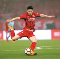  ?? PROVIDED TO CHINA DAILY AND DING TING / XINHUA ?? China internatio­nal Wu Lei (left) and Brazilian Oscar each scored a hat-trick as Shanghai SIPG thrashed Dalian Yifang 8-0 in their opening match of the CSL season.