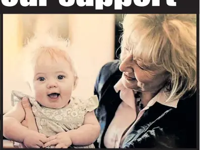  ??  ?? CRUCIAL PHASE: MP Andrea Leadsom meets a baby while touring the country for her research