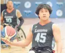  ?? ?? Zach Gorecki, of the Lincolnway Special Recreation Associatio­n Hawks, prepares to take a shot during the North American Wheelchair Basketball championsh­ips.