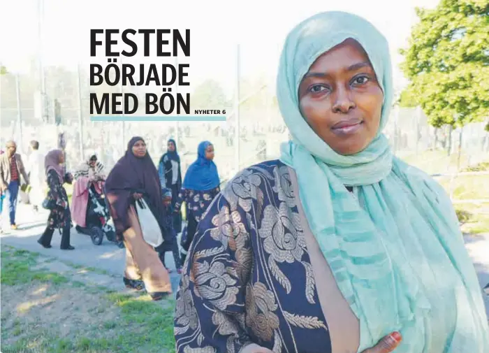  ?? FOTO: SANNA TUURALA ?? MECKA. Hawa Ismail från Rinkeby hoppas någon gång i livet få komma till Mecka. ”Eid al-adha är stort för mig”, säger hon. Hon var en av över tusen som samlades till gemensam bön i Rinkeby.