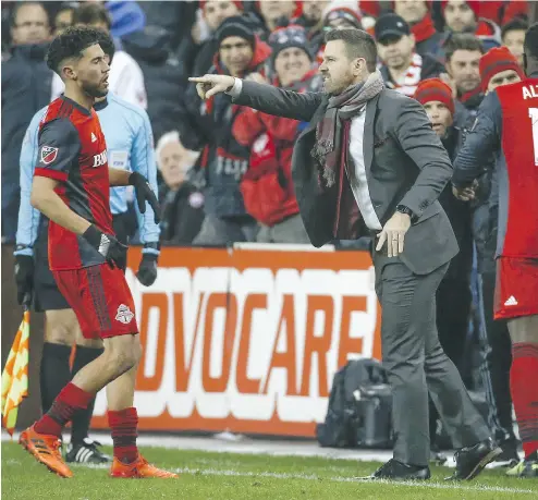  ?? JACK BOLAND / POSTMEDIA NEWS FILES ?? Toronto FC coach Greg Vanney says “the priorities shift to whatever helps you win” when it comes to the playoffs.