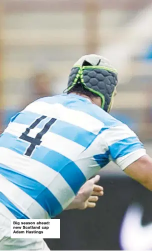  ??  ?? Big season ahead: new Scotland cap Adam Hastings