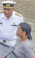  ?? Photo: Ronald Kumar ?? RFMF Commander Rear Admiral Viliame Naupoto with Liliana Gade at the Captain Stanley Brown Naval Base in Walu Bay, Suva, on May 19, 2020.