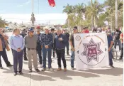  ?? ?? l Un grupo de alrededor de 30 a 40 elementos de la Policía Municipal de Cajeme se manifestó ayer.