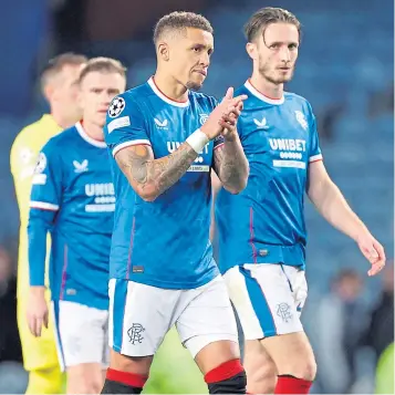  ?? ?? The expression on James Tavernier’s face at full-time last Wednesday night said it all