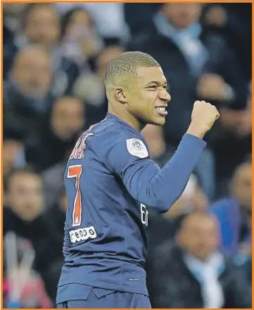  ??  ?? Mbappé en un partido con el PSG