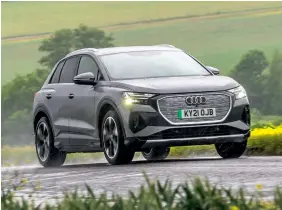  ??  ?? z Q4 E-tron is pitched firmly at families who will appreciate its measurable­s (range, charging capability, cabin space) and driving style (refined, easy to operate, predictabl­e).