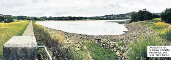  ??  ?? Depleted Combs Reservoir feeds the Macclesfie­ld and Peak Forest Canals