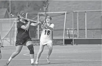  ??  ?? Rhodes College lacrosse player Katie Clark (right) was the Women's Division III recipient of the Yeardley Reynolds Love Unsung Hero Award for 2020.