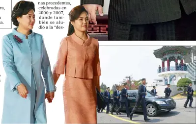  ??  ?? FRATERNIDA­D INTERCOREA­NA. Kim Jong-un cruzó el paralelo 38 de la mano de Moon Jae-in. Sus esposas, la norcoreana