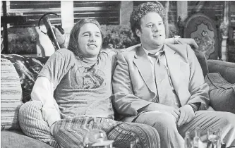  ?? DARREN MICHAELS THE ASSOCIATED PRESS ?? James Franco, left, plays a drug dealer and Seth Rogen a pot lover in the 2008 film "Pineapple Express."