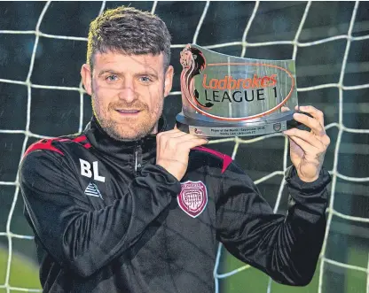 ?? Picture: SNS. ?? Arbroath’s Bobby Linn has won the Ladbrokes League One Player of the Month award.