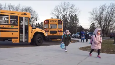  ?? H John Voorhees III / Hearst Connecticu­t Media ?? Danbury students returned to Stadley Rough Elementary for in-person learning in January, for the first time since March of last year. Danbury officials asked parents for input on spending $10.1 million in federal aid for COVID relief.