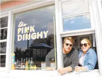  ?? KAITLIN ?? Pink Dinghy co-owners Chase Pittman and Stephanie Dietz last October. Barely three weeks later, he died unexpected­ly; he was 35. MCKEOWN/STAFF