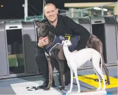  ??  ?? SPEED THRILLS: Siberia with handler Edward Medhurst Jr after the Hobart Breeders’ Classic win.