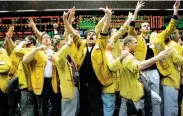  ?? Beth A. Keiser / Associated Press 1999 ?? Nicholas Torres shouts an order in the pit at the Chicago Mercantile Exchange in 1999.