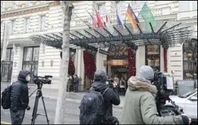  ?? ASSOCIATED PRESS ?? Journalist­s wait in front of the Grand Hotel Wien where closed-door nuclear talks with Iran take place in Vienna, Austria, Tuesday.