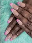  ?? ?? Two-tone manicures is one of the hottest nail trends. | Instagram