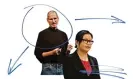  ?? ?? Genius or graft? Apple founder Steve Jobs and Zhou Qunfei, China’s richest woman. Composite: Getty/Shuttersto­ck/ Guardian Design