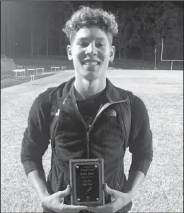  ?? Submitted photo ?? HIGH POINT: Fountain Lake junior Ahman Johnson won the 110-meter hurdles and 300-meter hurdles, ran on the winning 4x100-meter relay team and placed in two other events to earn the most points in the boys’ events of Magnet Cove’s Panther Relays on...