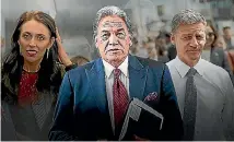  ?? IMAGE: STUFF ?? Ardern, Peters and English - a three-week long tussle for power will finally come to an end next week.