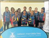  ??  ?? WONDER WOMEN: The Madibaz women’s team who won the Mayoral Cup volleyball title at the weekend are, back from left, Debbie Brockman, Judith Mutapanduw­a, Ruvimbo Makoni, Siza Nqetsu, Aaqilah Dolley, Friederike Hobein and Bogolo Moloisi, and, front,...