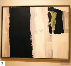  ?? PHOTOS COURTOISIE MACBSP ?? 3. Le blanc et le noir deviendron­t prédominan­ts dans l’oeuvre de Borduas, comme on peut le voir sur Sans titre (no 28) peinte à Paris en 1959.