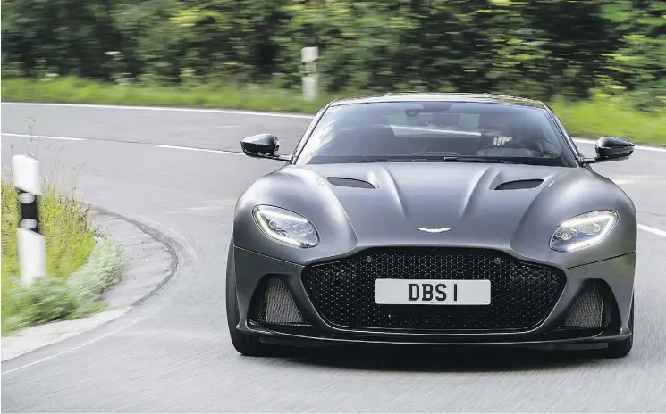  ?? ASTON MARTIN ?? Aston Martin calls its Superlegge­ra a “brute in a suit.” At 715 horsepower, 664 pound-feet of torque, and a top speed of 338 km/h, the stunning two-door lives up to its name.