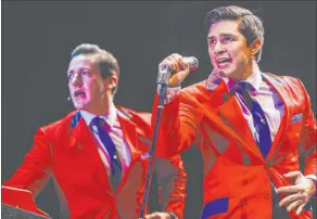  ?? Madeline Carter Las Vegas Review-journal ?? Joey Barreiro plays Frankie Valli during a dress rehearsal of “Jersey Boys.” The show opens 7:30 p.m. Friday at The Orleans Showroom.