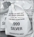  ??  ?? SILVER HITS ROCK BOTTOM: Everyone’s scrambling to get the Silver Vault Bags each loaded with 10 solid .999 pure Silver State Bars before they are all gone. That’s because the standard State Minimum set by the private Federated Mint dropped 42%, going from $50 per bar to just $29, which is a real steal.