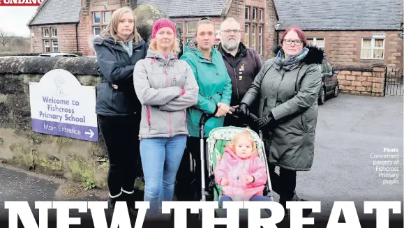  ??  ?? Fears Concerned parents of Fishcross Primary pupils