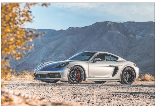  ?? Porsche ?? The Porsche Cayman GTS is a mid-engined roadster that unites the sporting spirit of the legendary Porsche 718 with the sports car of tomorrow — and transfers it to the roads of today’s world.
