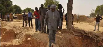  ??  ?? Minister of Mines and Steel Developmen­t, Dr. Kayode Fayemi, during a visit to the gold field in Kaduna State