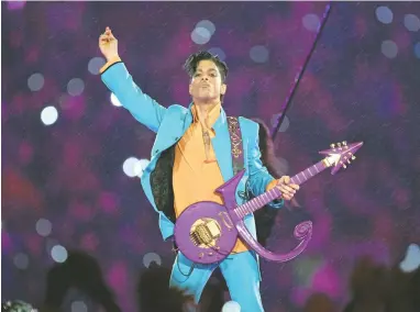  ?? CHRIS O’MEARA/ASSOCIATED PRESS ARCHIVES ?? Prince performs during the halftime show at Super Bowl XLI in Miami. Prince, widely acclaimed as one of the most inventive and influentia­l musicians of his era, was found dead at his home on Thursday in suburban Minneapoli­s. He was 57.