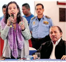  ??  ?? Daniel Ortega und seine Frau, die Vizepräsid­entin Rosario Murillo